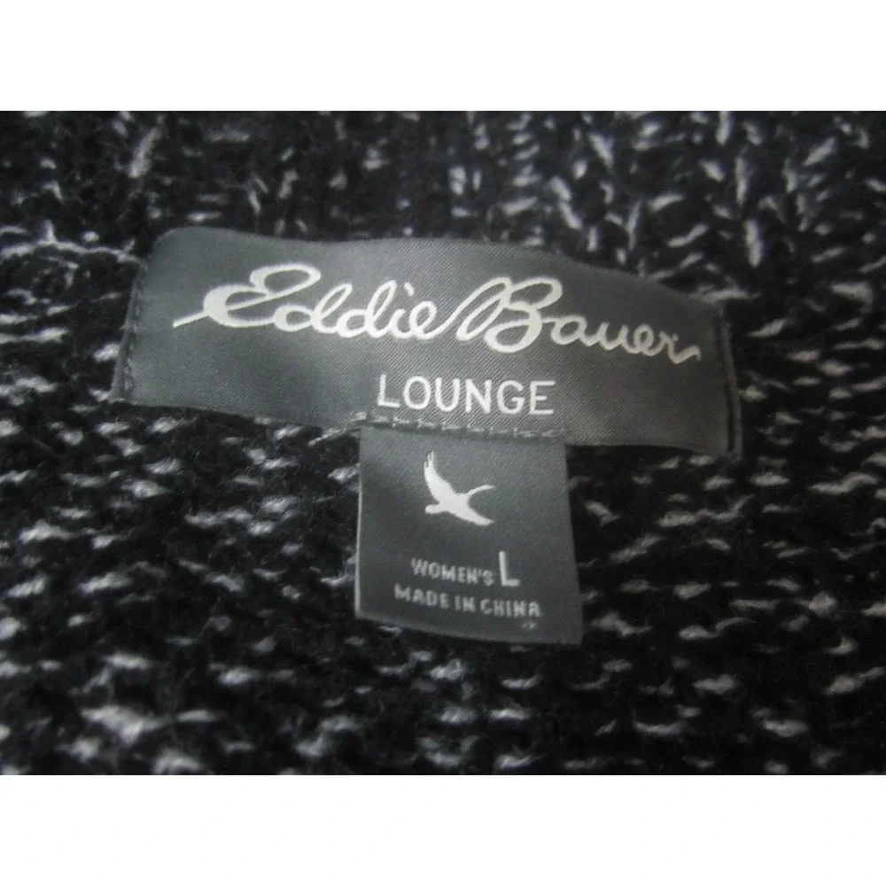 Eddie Bauer Sweater Womens Large Gray Open Front Knit Lounge Cardigan Pockets - Picture 4 of 9